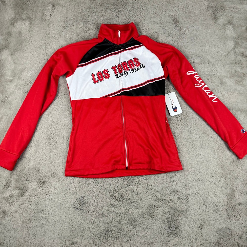 NWT Champion Track Jacket Los Toros Lady Bulls Cheer Full Zip Jacket Small‎ Vtg